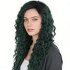GNIMEGIL Long Curly Wigs for Women Deep Emerald Green Ombre