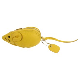 FRCOLOR Adorable Cartoon Coin Pouch Soft Leather Change Storage Bag for Cash Earphones and Items Lemon Yellow Mini Wallet for Travel and Everyday Use