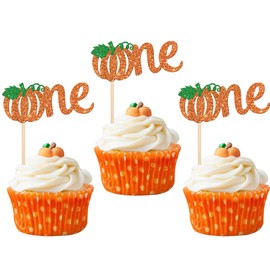 24 piezas de decoración de cupcakes con purpurina para el primer cumpleaños, decoración de pasteles de fiesta de Acción de Gracias, 24 piezas