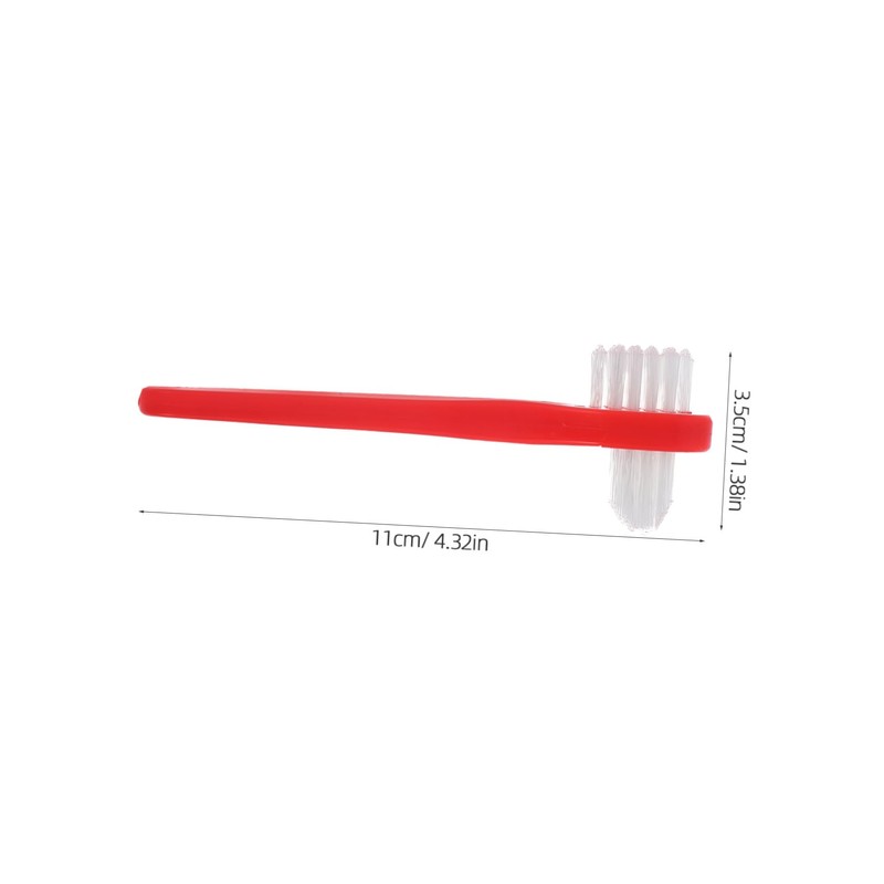 FRCOLOR 4pcs Double Sided Denture Cleaning Brushes Travel Friendly Toothbrushes