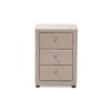 Baxton Studio Tessa 3 Drawer Fabric Upholstered Nightstand in Beige