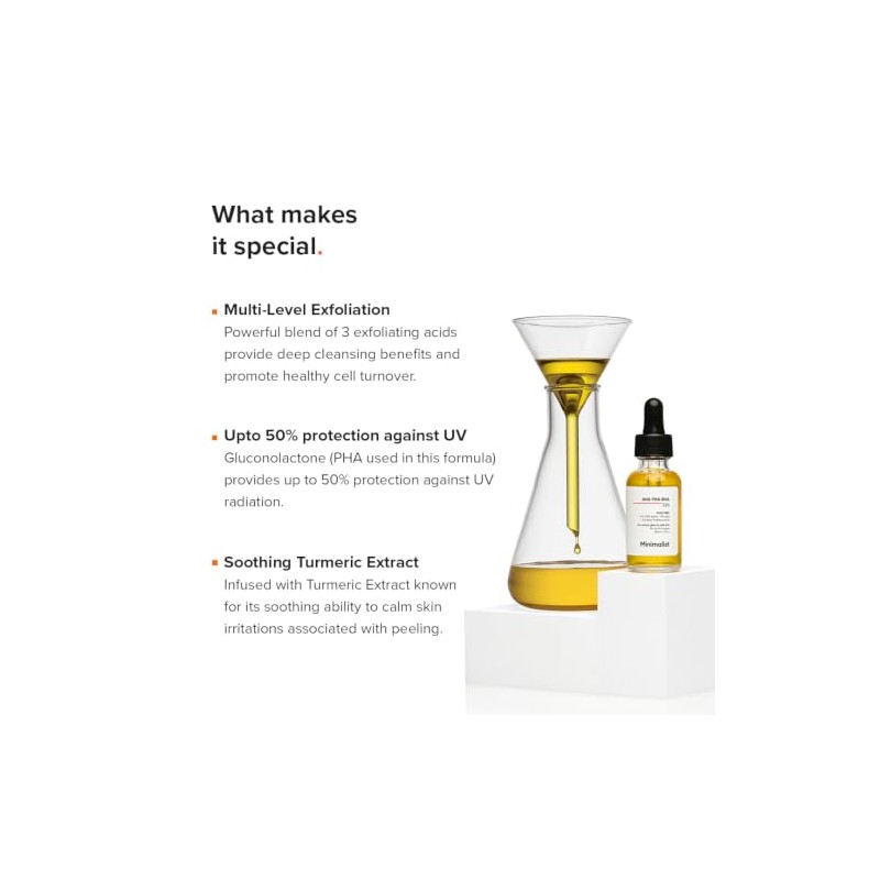 Minimalist 32% AHA PHA BHA Peeling Solution for Glowing Skin,