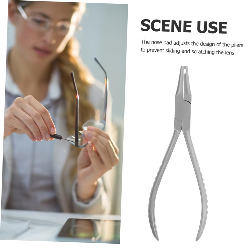 TEHAUX Eyeglass Repair Plier Stainless Steel Nose Pad Adjustment Tool