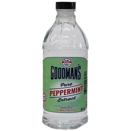 Goodman's Pure Peppermint Extract - Gluten-Free, Non-GMO, Kosher, Low Carb & Low Calorie - Ideal for Hot Chocolate, Coffee, Icing, Candy, and More. - No Artificial Color, No Sugar (16oz Bottle)