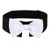 HDGDT White Dog Bow Tie Collar, Adjustable Formal Pet Collar