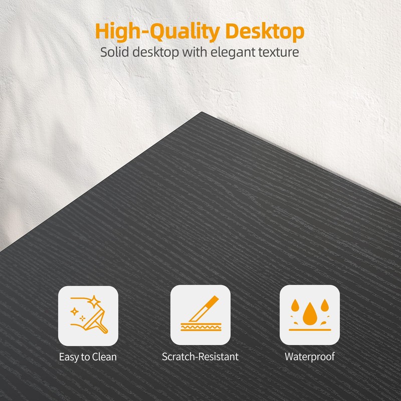 TIQLAB L Shaped Computer Desk with Power Outlets, 47 Inch
