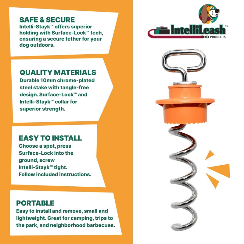 IntelliLeash Intelli-Stayk: Tailored for Soft Soils – Specialized Tie Out