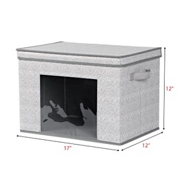 Univivi Foldable Fabric Storage Boxes Large Storage Bins with Lids [4-Pack] Collapsible Storage Cube Organizer, Closet & Bedroom Organization Containers, Home Storage Cube Box (Gray, 17“ x 12” x 12")