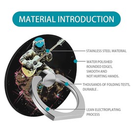 One Piece Set of Phone Ring Holders Cool Astronaut Play Guitar Featuring A 360° Rotation Function Suitable for Smartphones, Tablets, and Other Devices Designing Advanced Pattern