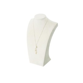 Coward Necklace Bust Stand for Selling Show, Beige Velvet Necklace Jewelry Display Holder for Home Use or Store Shop Show (11" Hight)