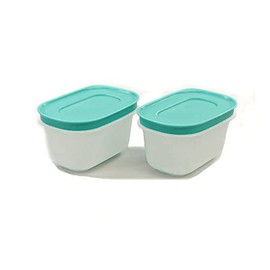 TUPPERWARE Ice Crystal Freezer Containers 170 ml (2) Mint White Tin Ice Crystal 33203