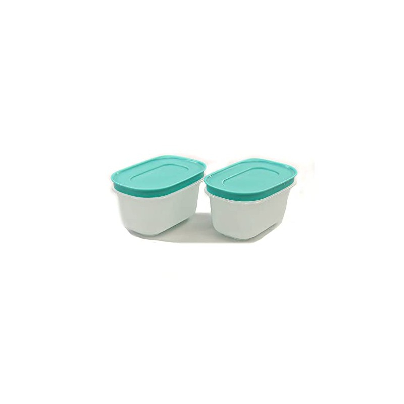 TUPPERWARE Ice Crystal Freezer Containers 170 ml (2) Mint White