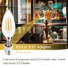 DiCUNO E14 to E12 Adapter, European to Candelabra Base Light