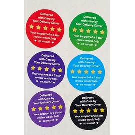 2 inch 300PCS 6 Color Delivery Stickers for Delivery Driver
