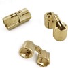 MIAO JIN 12 Pcs 16mm Brass Barrel Hinges Hidden Invisible