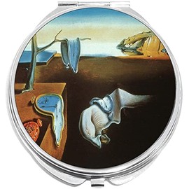 NewCharms Melting Clocks Salvador Dali Compact with Mirrors - Perfect Pocket and Purse Size Folding Mirror for Applying Make Up Anywhere