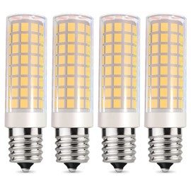 VOKWAK Microwave Oven Light E17 LED Bulb T7 Base 8W(80W Halogen Equivalent) Over Counter Microwave Ovens120V Replacement Oven Part for 8206232A 1890433 AP4512653 WB36X10003,4-Pack(Warm White 3000K)