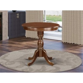 East West Furniture Eden Wood Small Dining Table with Pedestal Legs in Mahogany