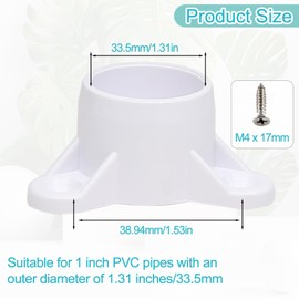 Waziaqoc 1 Inch PVC Table Leg Cap Fittings, DIY Rod Holder Projects, Furniture Grade Rod Holder for Making Storage Shelves Support Feet (4 Pcs)