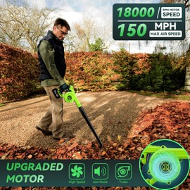 Cordless Leaf Blower with Battery and Charger,Electric Lightweight Battery Powered Leaf Blower for Lawn Care,6 Speed Mode, Handheld,Green