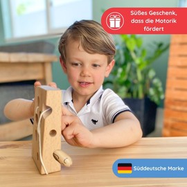 SCHMETTERLINE® Wooden Threading Game - Extra Large Threading Toy - Montessori Motor Skills Toy for Children from 2 Years - Threading Cheese Made of Natural Beech Wood - Safe, Tested and Non-Toxic