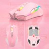 SIMGAL RGB Wireless Gaming Mouse, Pink, Rechargeable, Ergonomic Design, Adjustable