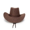 Ranch Cowboy Hat Brown Sun Cap Faux Flax Fancy Dress