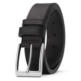 SENDEFN Men's Leather Belt, 38 mm Wide, Men's Belt for Men's Jeans and Business Suit with Gift Box Belt, Black (black-2), 105