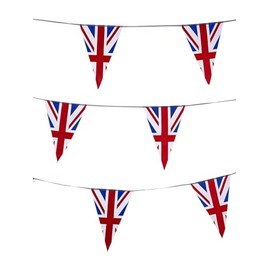 Smiffys Union Jack Triangle Bunting, Plastic 10 Metres, Union Jack Fancy Dress, Union Jack Dress Up Party Goods