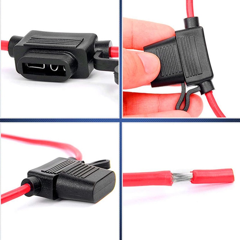 DENGUJD Fuse Holder, Fuse Box, Fuse Clip, Flat Type, Waterproof,
