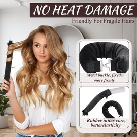 3 Stück Hitzefreie Locken über Nacht und 1 Stück Silk Bonnet, Neu Rutschfest Heatless Curls, für das Haarwickeln und Schlafen in der Nacht, DIY Overnight Curls (Schwarz)