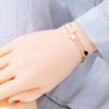 Stainless Steel Heart Women's Bracelet Bracelet with Heart Pendants Double