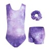 JiAmy Gymnastics Leotards for Girls, 3Pcs Sleeveless Athletic Outfit Sparkly