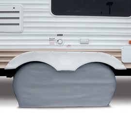 Classic Accessories Over Drive RV Dual Axle Wheel Cover, Wheels 30"-33" Dia, White