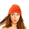 DALIX Cuff Beanie Cap 12" in Neon Orange