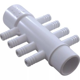 Hot Tub Basics | Manifold 3/8" Barb 8 Port Flow Thru 1" Slip x 1" Spg 672-4340