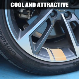 JNNJ Pack of 12 Tyre Sports Logo Emblem Strips, Car Tyre Letters Rubber Stickers, Reflective Stickers for Car Rims, Tyre Rim Safety Accessories (Multi-Colour)