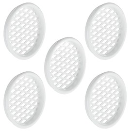 cyclingcolors 5x Ventilation Grille Exhaust Grille Outer Grille Round Total 55 mm Inner 50 mm Plastic Air Rosette Perforated Flat White