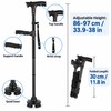 Folding Walking Cane for Seniors with LED Light, Alarm &