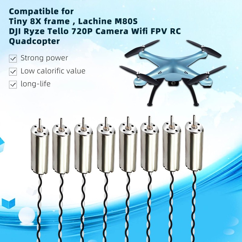 DaFuRui 8 Pack 8520 Motor 8.5x20mm Coreless Brushed Motor 3.7V