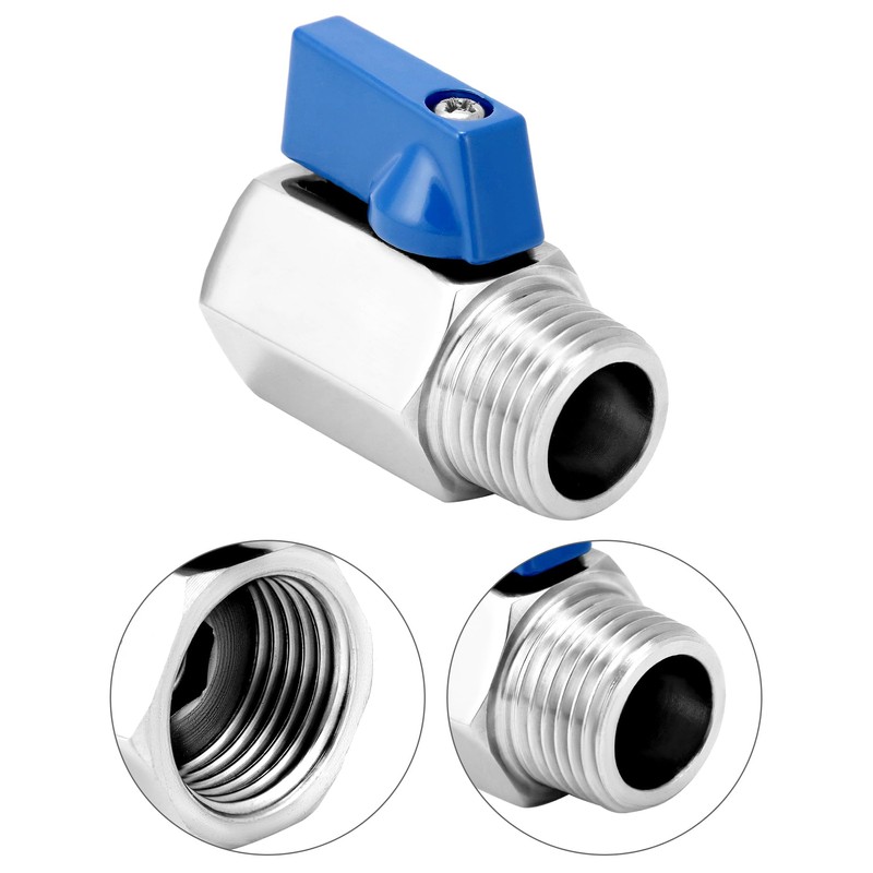QWORK Mini Ball Valve, 4 Pack 1/2" NPT Thread Female
