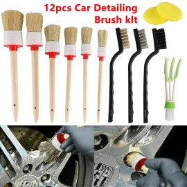 .JahyElec Car Interior Brush Set 12-Piece: Ideal for Cup Holders/Door Panels,Deep Cleaning