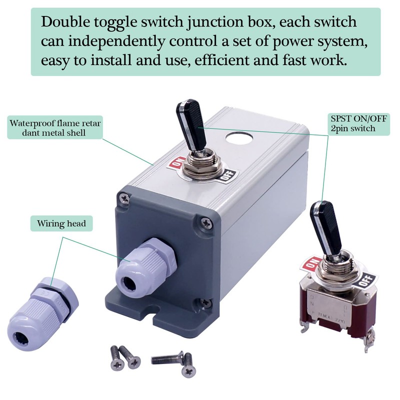 Twidec/2 Gang Toggle Switch Box 16A 250V SPST 2 Position