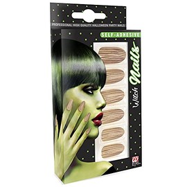 WIDMANN ? Set 12 Nail Stiletto Zombie/Witch Womens, Multicoloured, One Size, vd-wdm05363