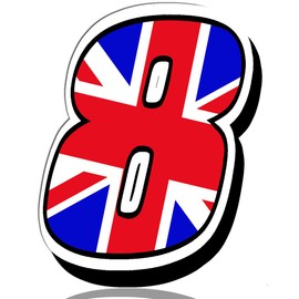 Biomar Labs® 1 x Vinyl Decal UK Flag Sticker Union Jack Great Britain England National Auto Moto Motocross Motosport Start Racing Number 8 Rally Race Car Bike Motorcycle Tuning N 298