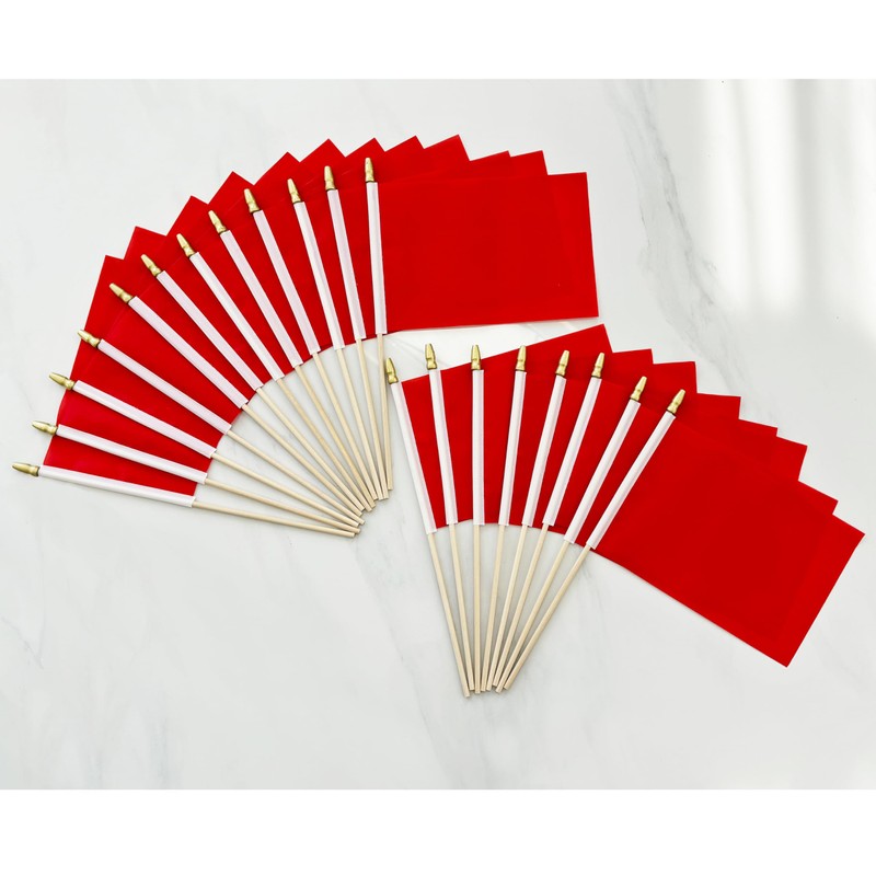 LoveVC 20 Pack Solid Color Plain Red Blank Sublimation Flags