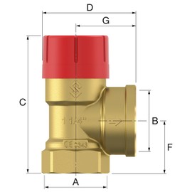 Flacmo Prescor 27049 Safety Valves Heating Rp 1 x Rp 1 1/4, 5 Bar