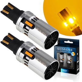 SEEK products CSP1860 T16 LED Turn Signal, MVT Plated Body, Stealth Fan, Built-in Resistor, Amber/Yellow Wedge Ball
