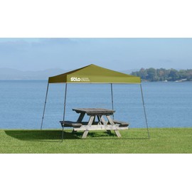 Quik Shade 11' x 11' Solo Steel 72 Square Feet of Shade Slant Leg Outdoor Pop-Up Canopy - Olive