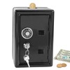 Safe Box Piggy Bank with Lock and Key, 7" H